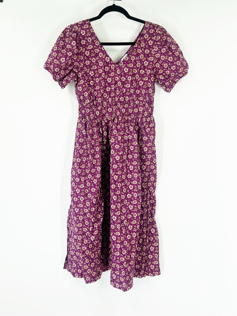 J. Crew Factory Smocked-Waist Poplin Midi Dress Floral